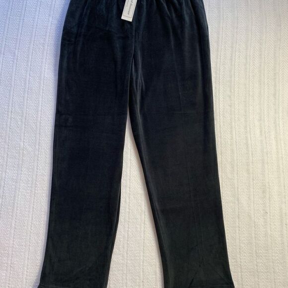 ALFRED DUNNER Womens LARGE Modern Living Solid Velour Proportional Pants - Picture 2 of 6